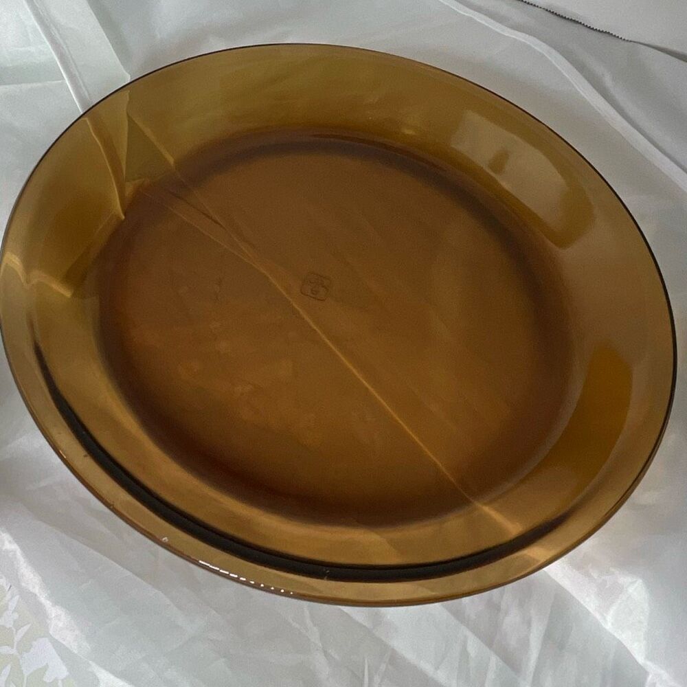 Vintage Anchor Hoking Amber 10” pie plate pan